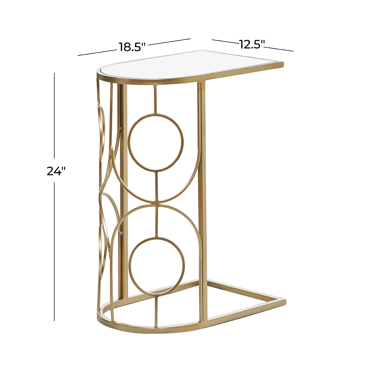 9th & Pike(R) Arched Glass And Metal Side Table