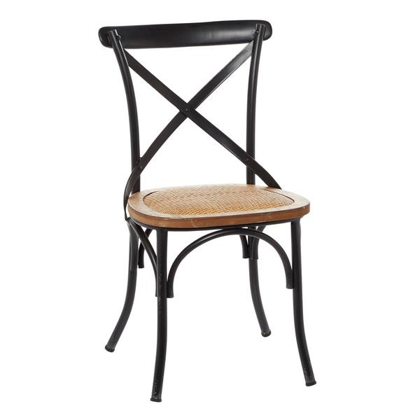 9th & Pike(R) Black Metal Farmhouse Dining Chair