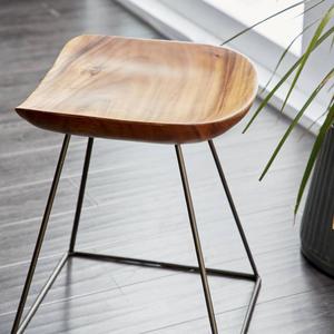 9th & Pike(R) Rustic Brown Metal Stool alternate view