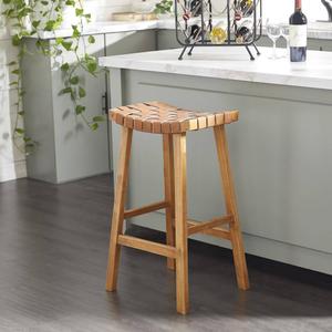 9th & Pike(R) Rustic Brown Wood Bar Stool alternate view