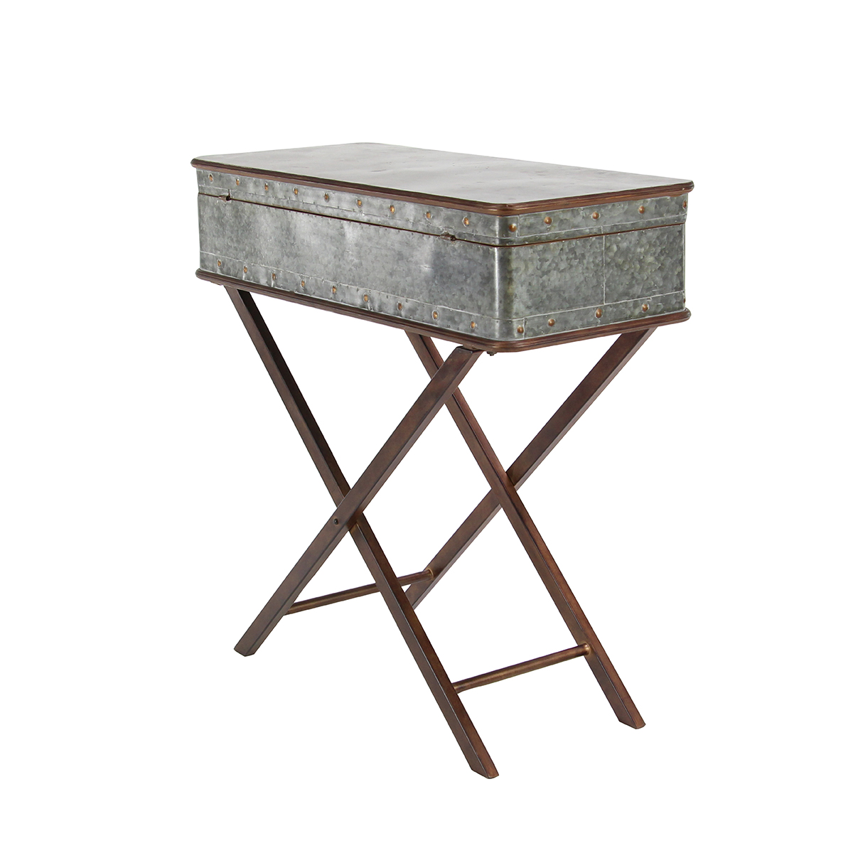 9th & Pike(R) Grey Iron Farmhouse Accent Table