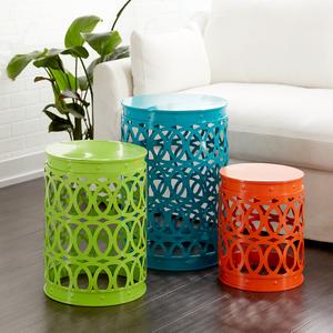 9th & Pike(R) Multi-Colored Round Metal Accent Table alternate view