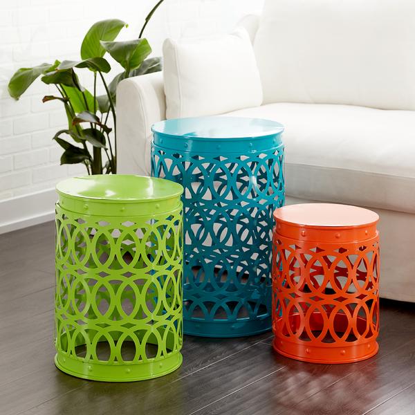 9th & Pike(R) Multi-Colored Round Metal Accent Table alternate view