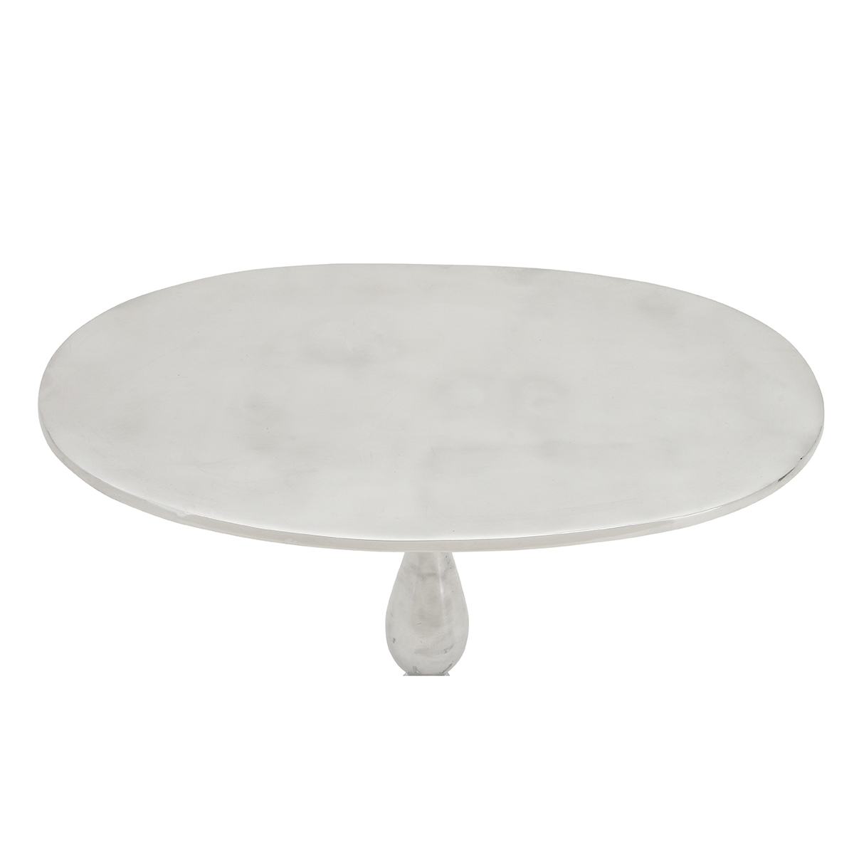 9th & Pike(R) Silver Aluminum Oval Traditional Accent Table