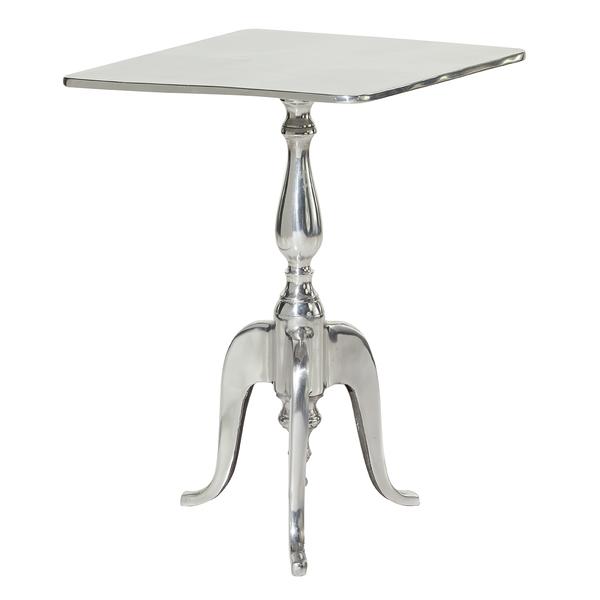 9th & Pike(R) Silver Aluminum Tapered Accent Table