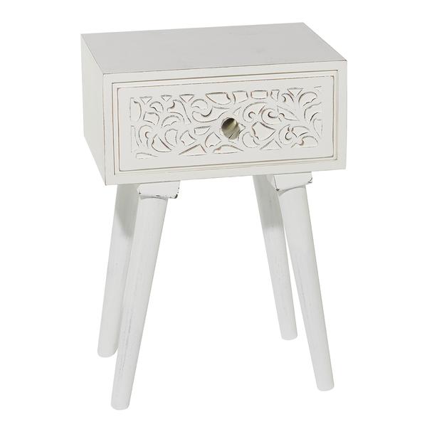 9th & Pike(R) Wood Carved Side Table