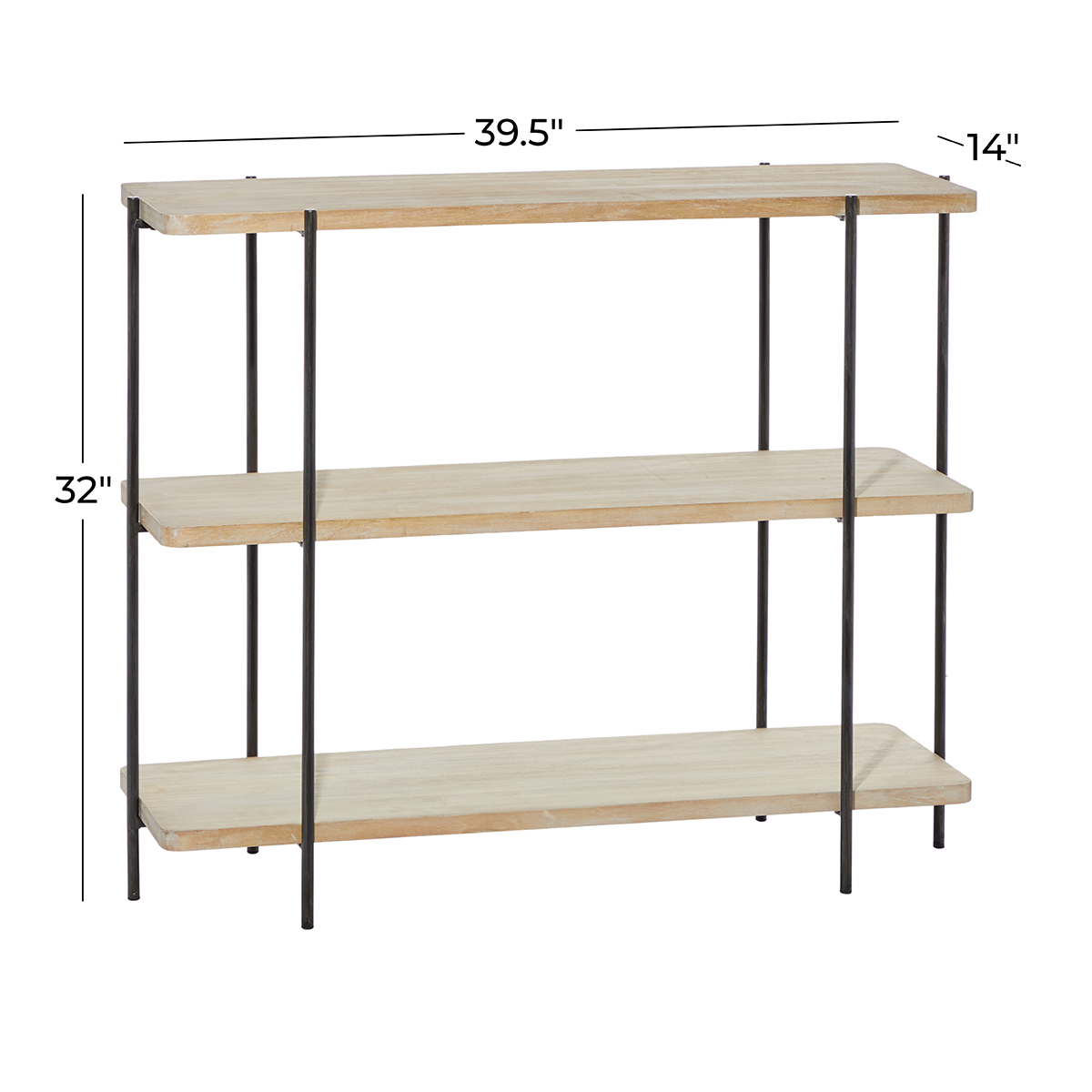 9th & Pike(R) Rectangular Wood 3-Tier Console Table