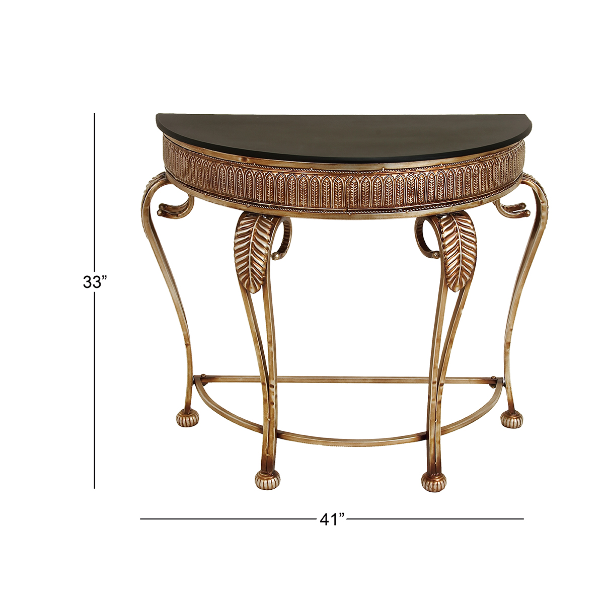 9th & Pike(R) Metal Chippendale Console Table