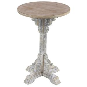 9th & Pike(R) Whitewash Chinese Fir Country Accent Table