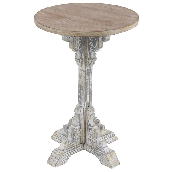 9th & Pike(R) Whitewash Chinese Fir Country Accent Table