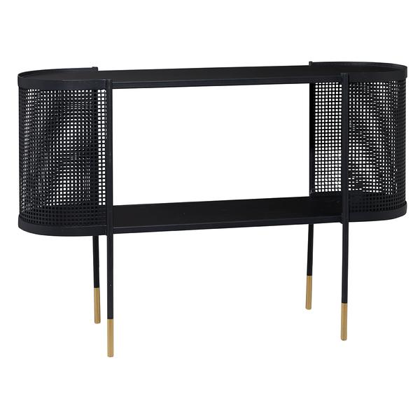 9th & Pike(R) Oval Metal Wrapped Console Table