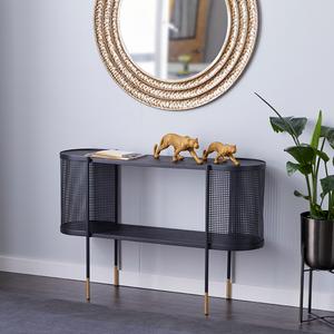 9th & Pike(R) Oval Metal Wrapped Console Table alternate view