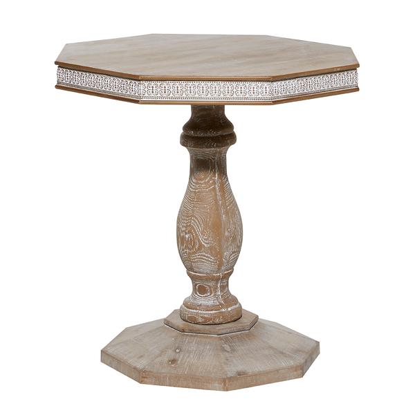 9th & Pike(R) Octagon Wood Carved Table