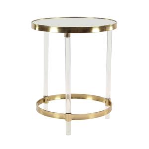 9th & Pike(R) Round Gold Metal And Acrylic Accent Table