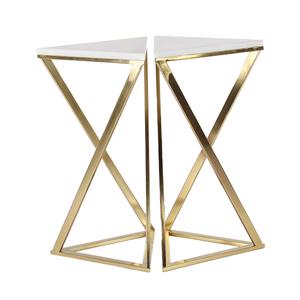 9th & Pike(R) Triangular Marble Accent Table - Set Of 2