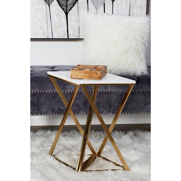 9th & Pike(R) Triangular Marble Accent Table - Set Of 2 alternate view