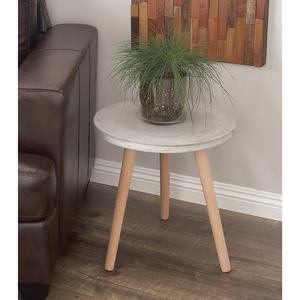9th & Pike(R) Fiber Clay And Beech Wood Accent Table alternate view