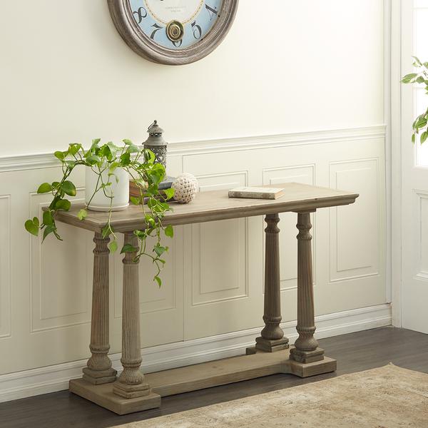 9th & Pike(R) Rectangular Textured Wood Console Table alternate view