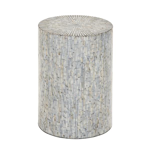 9th & Pike(R) Multi Shell And Wood Contemporary Accent Table