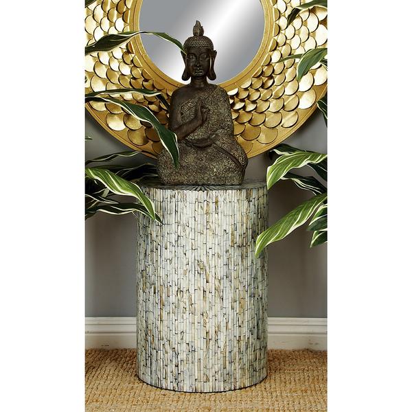 9th & Pike(R) Multi Shell And Wood Contemporary Accent Table alternate view