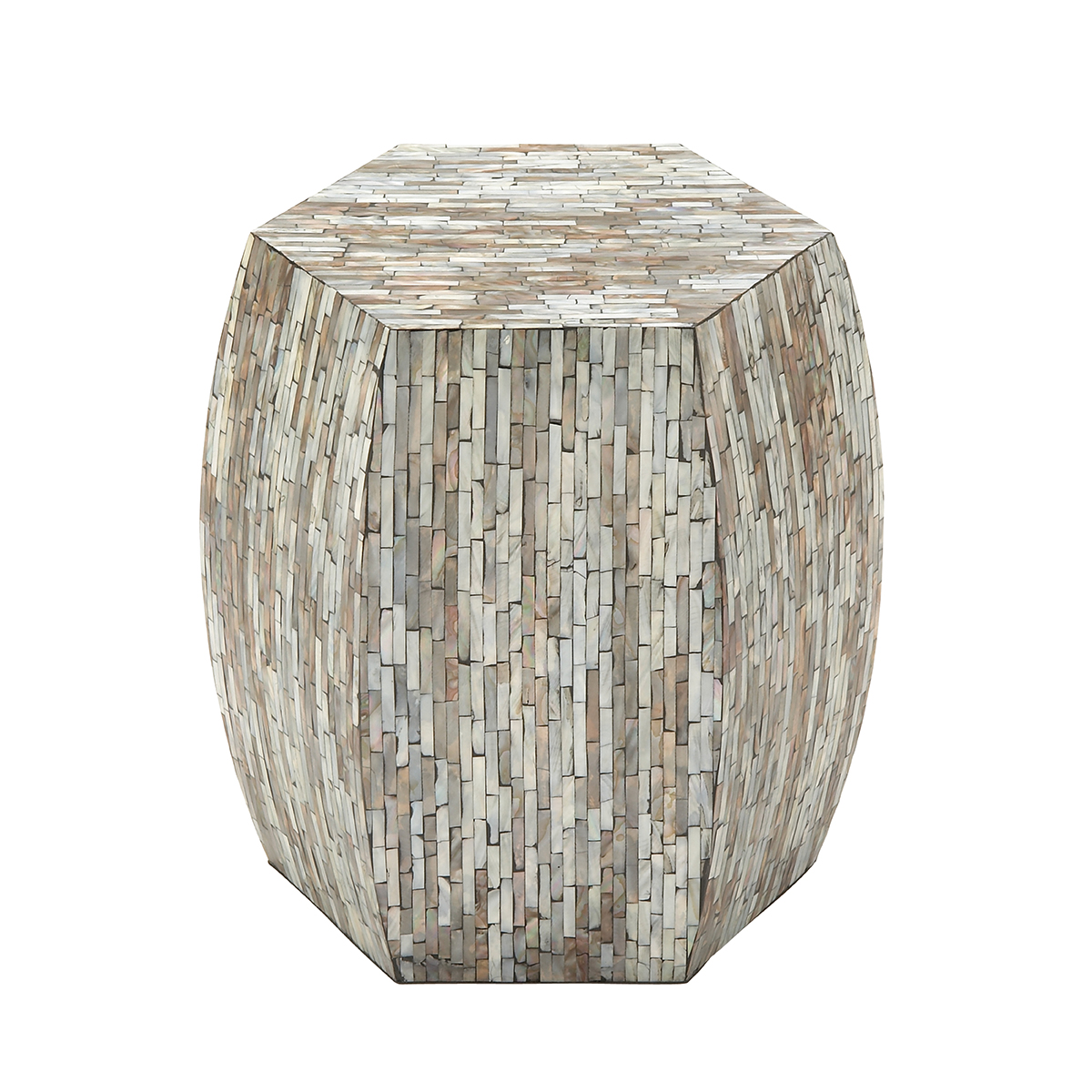 9th & Pike(R) Small Multi Shell And Wood Contemporary Accent Table