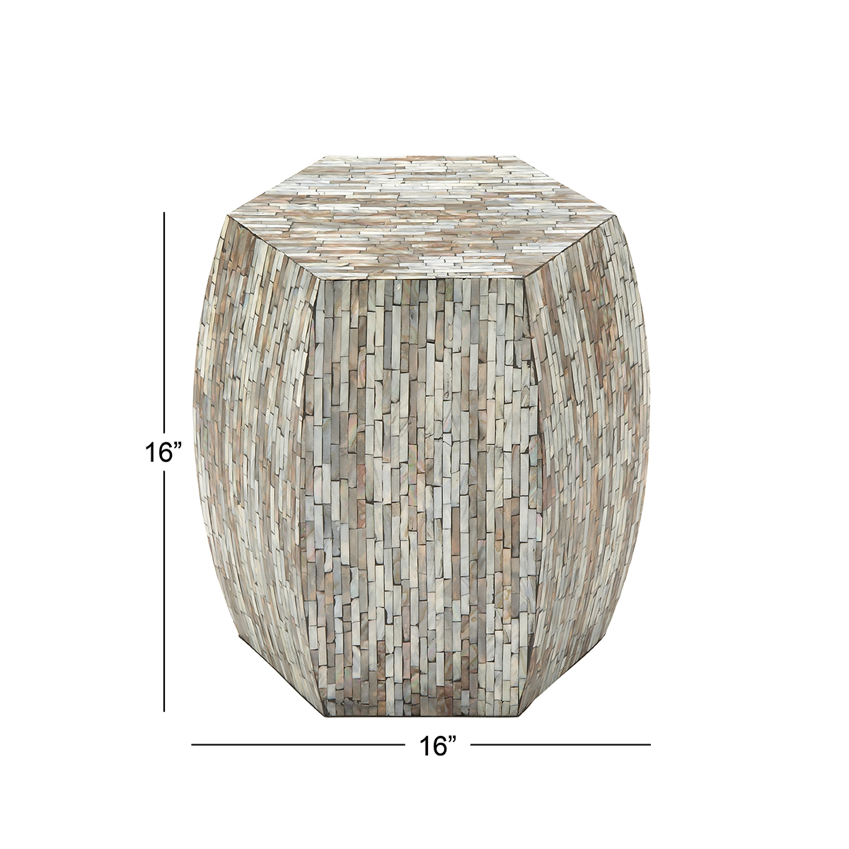 9th & Pike(R) Small Multi Shell And Wood Contemporary Accent Table