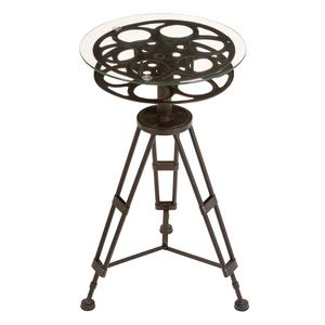9th & Pike(R) Classic Camera Reel Accent Table