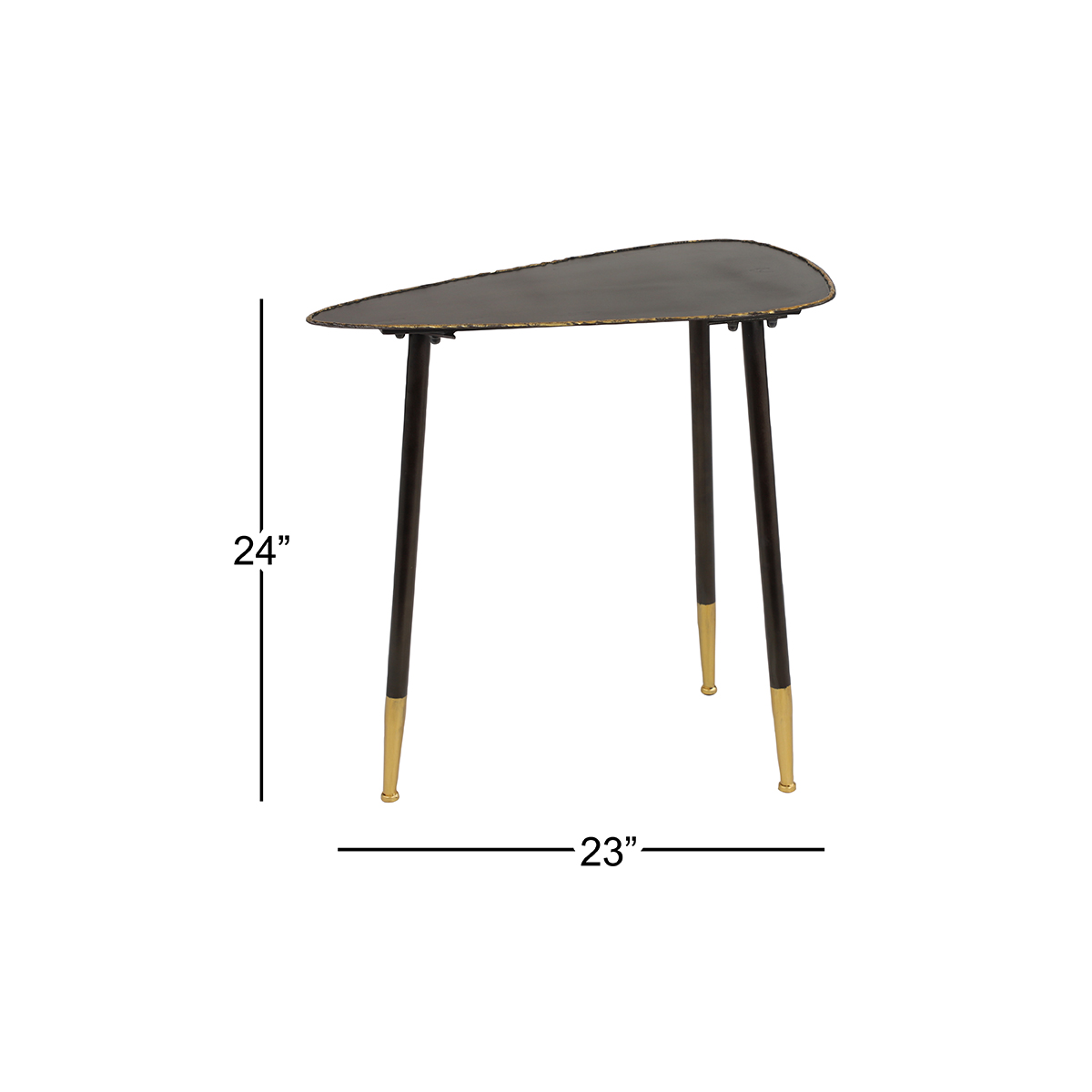 9th & Pike(R) Mid-Century Hammered Edge Side Accent Table