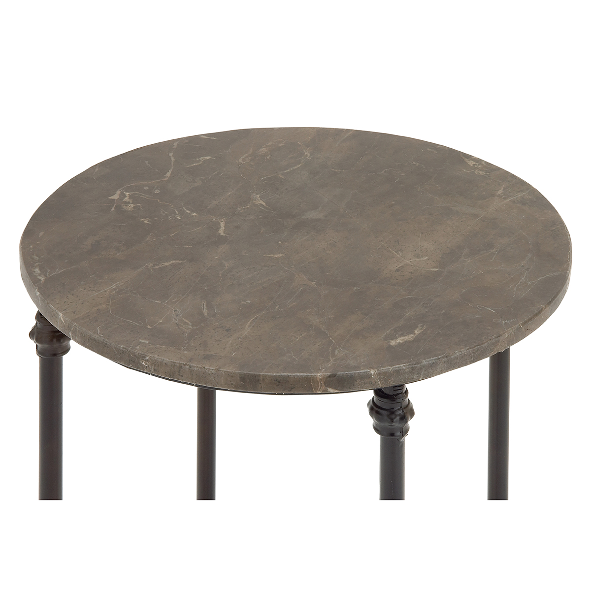 9th & Pike(R) Traditional Metal And Marble Accent Table