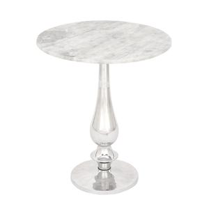 9th & Pike(R) Traditional Round Marble Accent Table