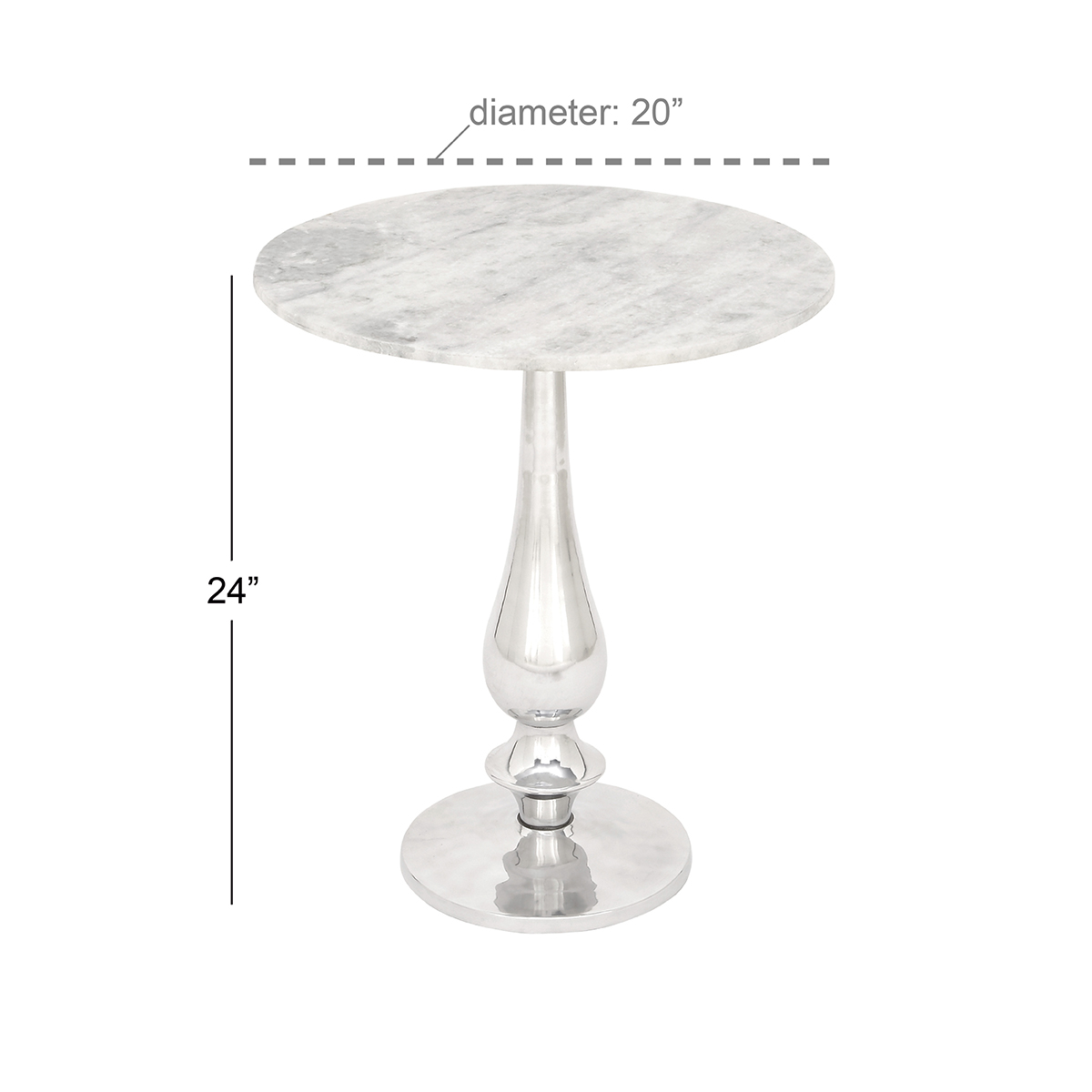 9th & Pike(R) Traditional Round Marble Accent Table