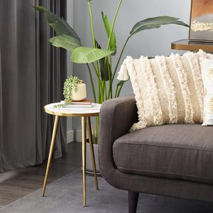 9th & Pike(R) Round Light Marble End Table alternate view