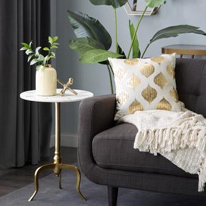 9th & Pike(R) White Marble Contemporary Accent Table alternate view