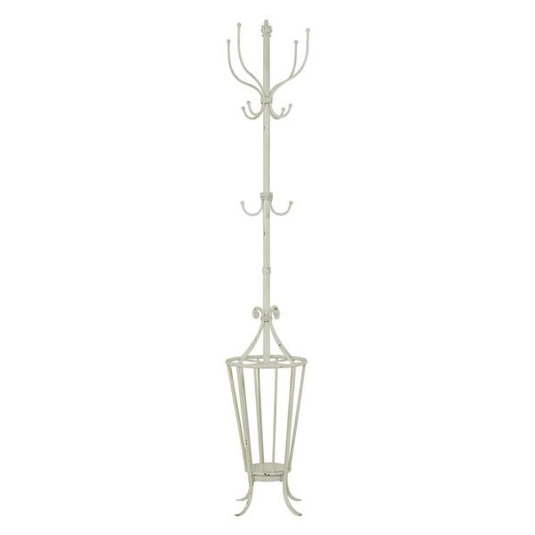 9th & Pike(R) Farmhouse White Metal Coat Rack