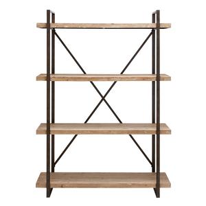 9th & Pike(R) Tall Industrial Black Metal Bookcase