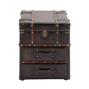 9th & Pike(R) Dark Wood Steamer Trunk
