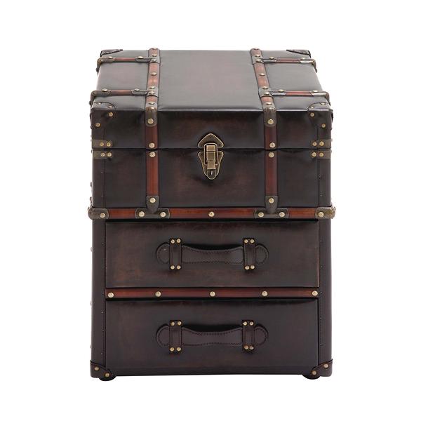 9th & Pike(R) Dark Wood Steamer Trunk