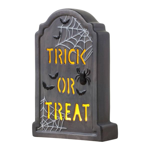 Mr. Halloween Ceramic LED Tombstone - Trick or Treat alternate view