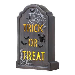Mr. Halloween Ceramic LED Tombstone - Trick or Treat alternate view