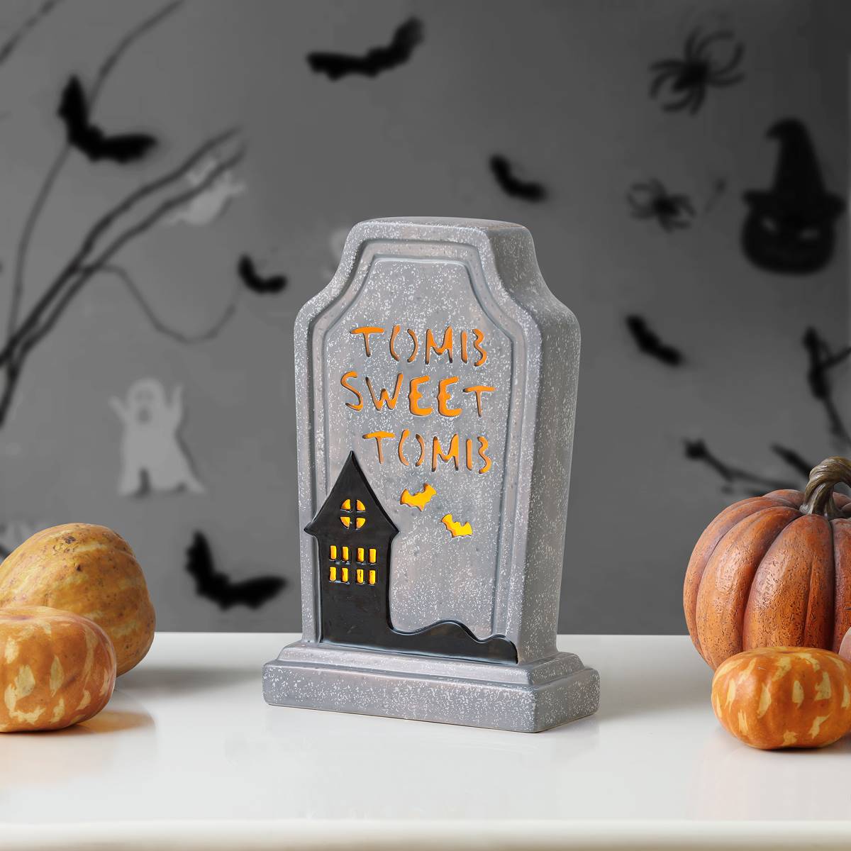 Mr. Halloween Ceramic LED Tombstone - Tomb Sweet Tomb