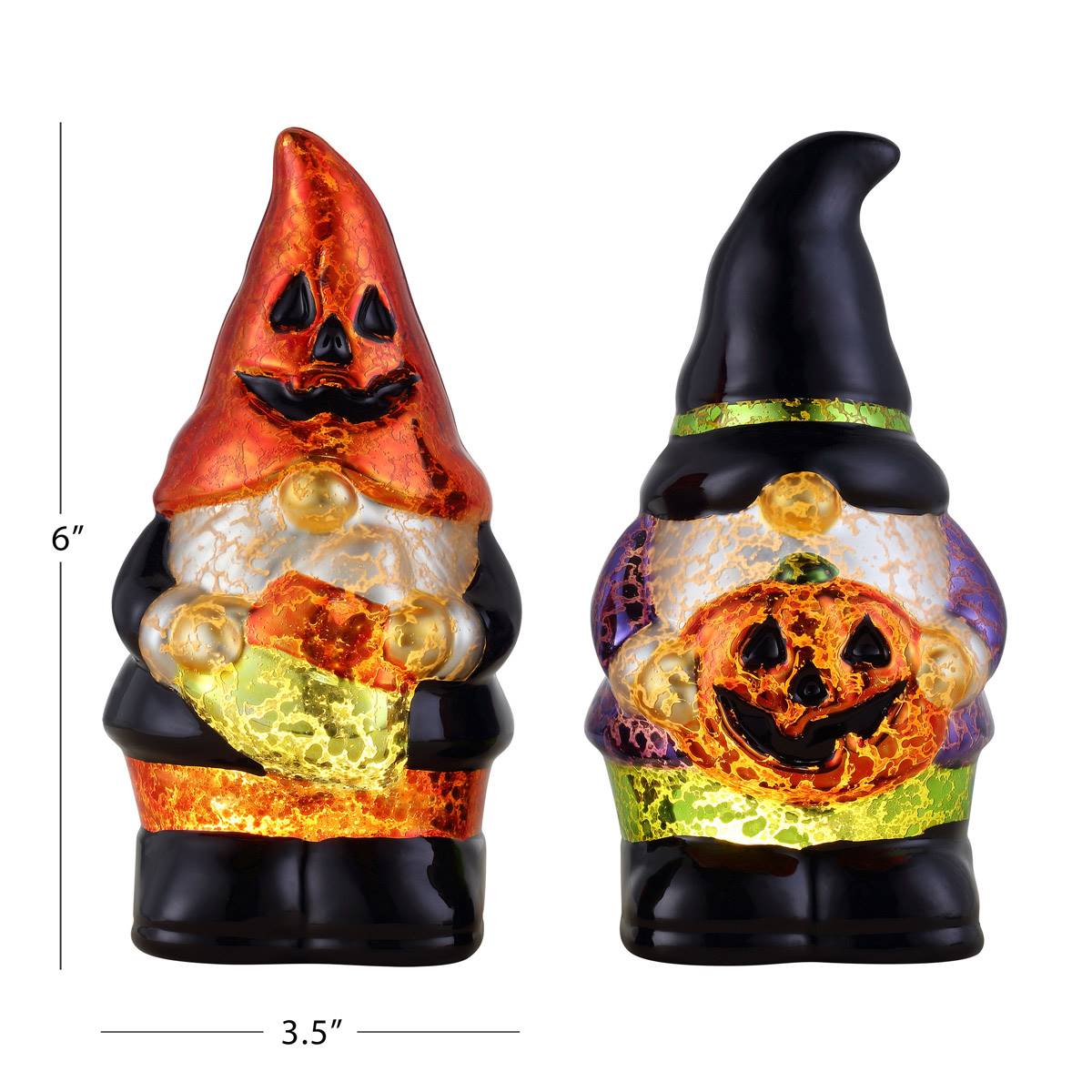 Mr. Halloween Mercury Glass Gnomes - Set Of 2