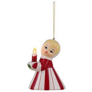 Mr. Christmas Vintage Christmas Candy Cane Girl Ornament