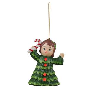 Mr. Christmas Vintage Christmas Tree Girl w/ Candy Ornament