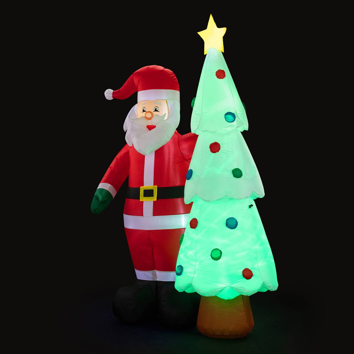 Mr. Christmas 7ft. Outdoor Santa & Tree Lit Inflatable