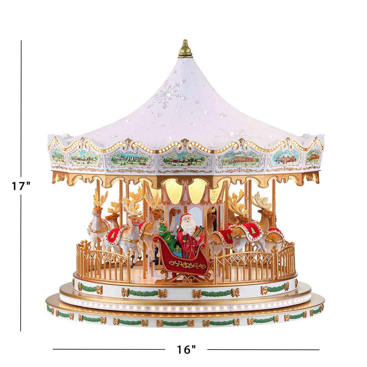 Mr. Christmas 17in. Animated Deluxe Crystal Carousel