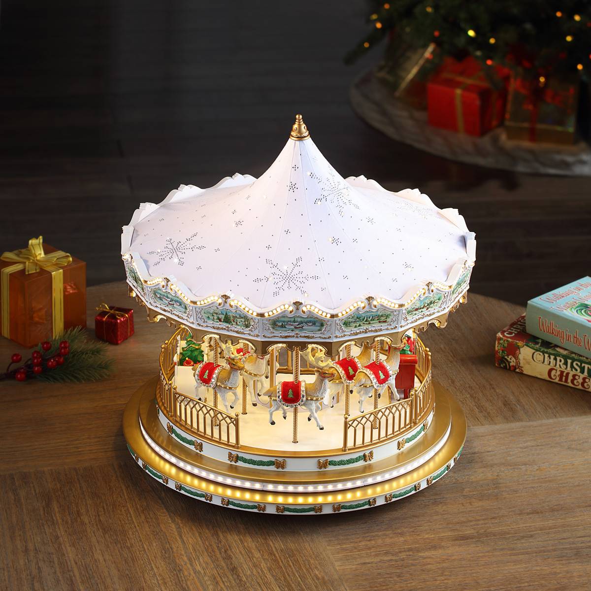 Mr. Christmas 17in. Animated Deluxe Crystal Carousel