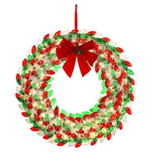 Mr. Christmas 30in. Vintage Red & Green Bulb Wreath