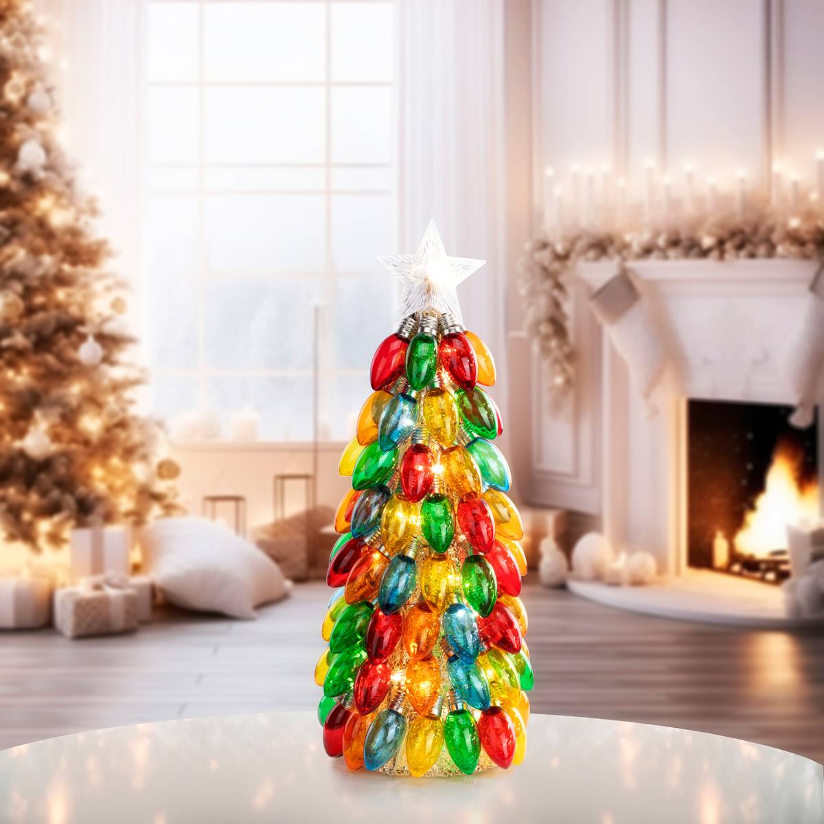 Mr. Christmas 18 In. LED Retro Multi-Color C9 Bulb Tree