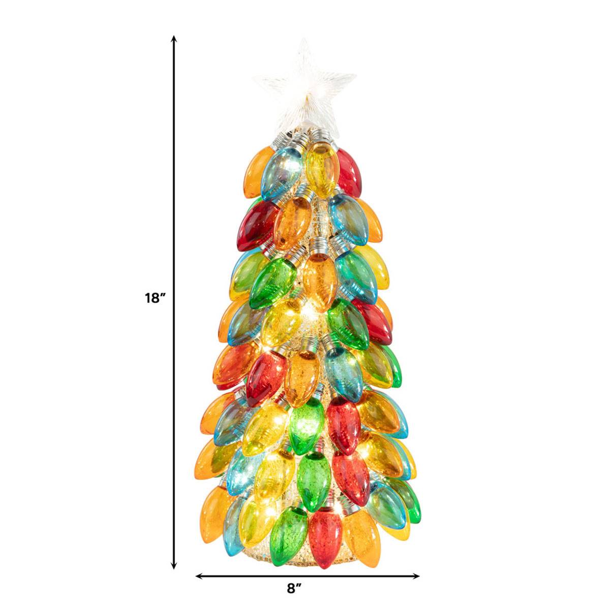 Mr. Christmas 18 In. LED Retro Multi-Color C9 Bulb Tree