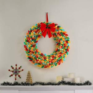 Mr. Christmas 30in. Vintage Multi-Color Bulb Wreath alternate view
